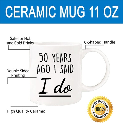 50th Anniversary Coffee Mug for Husband & Wife
